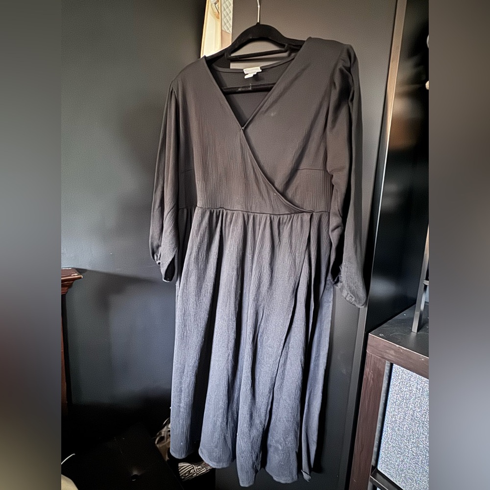 Ava & Viv Black Long Sleeve Dress Size 1X